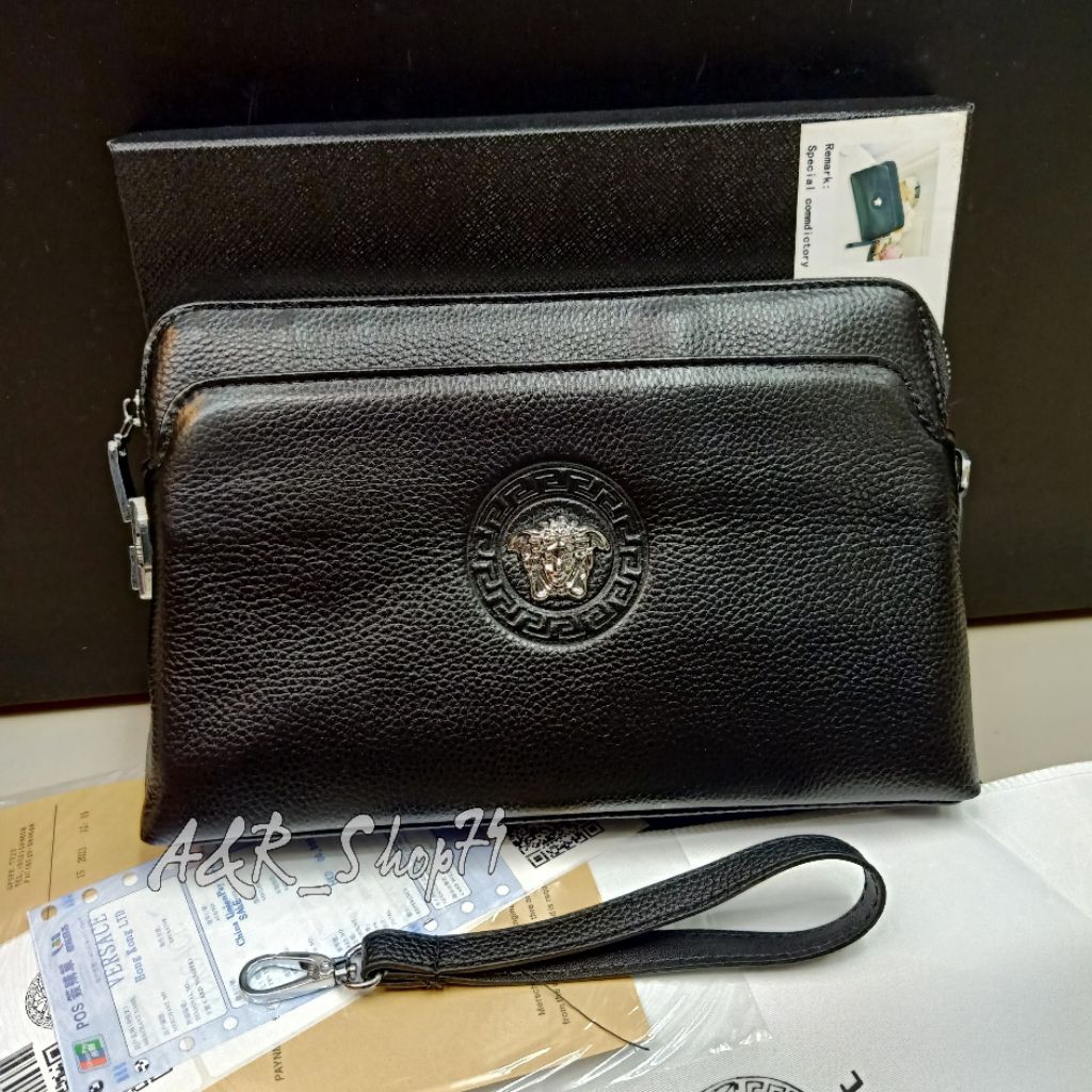 Handbag kulit versace clutch bag tas tangan kulit