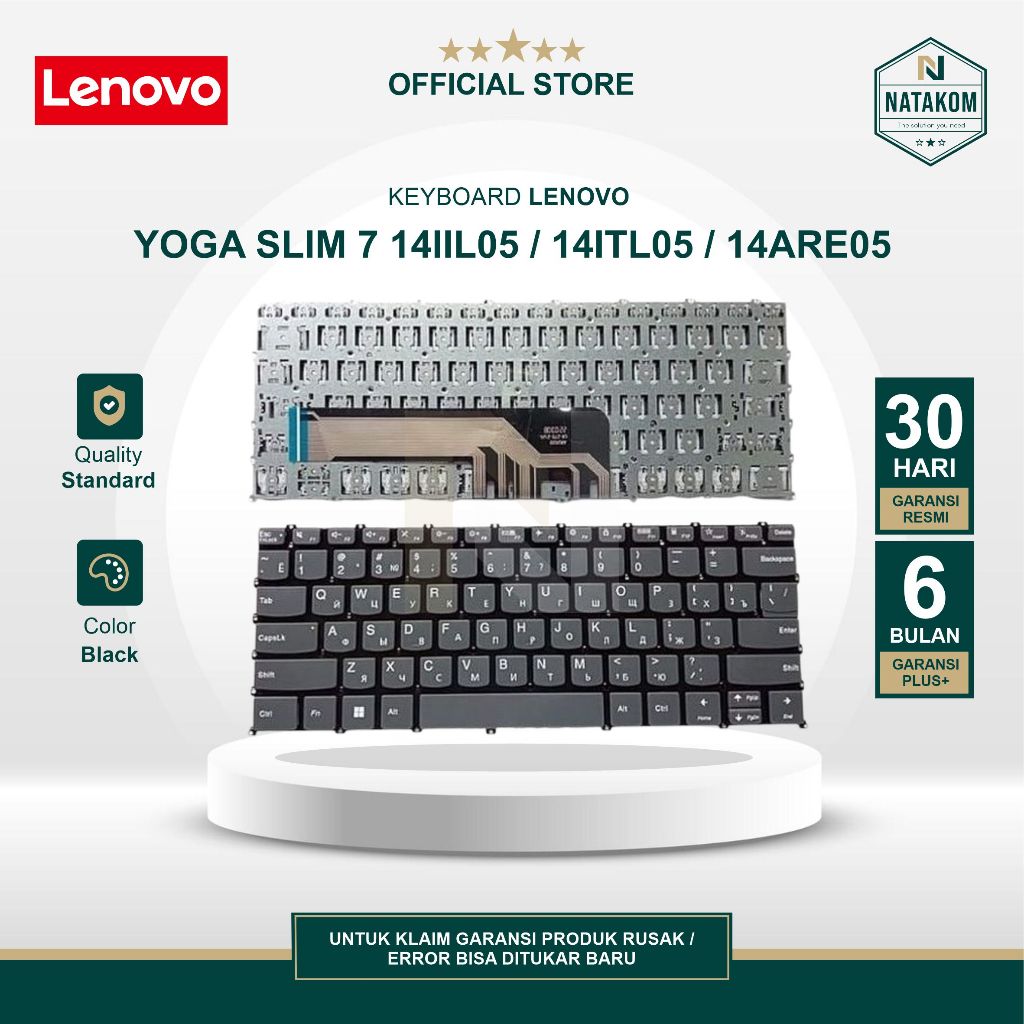 KEYBOARD LENOVO YOGA SLIM 7 14IIL05 14ITL05 14ARE05 HITAM