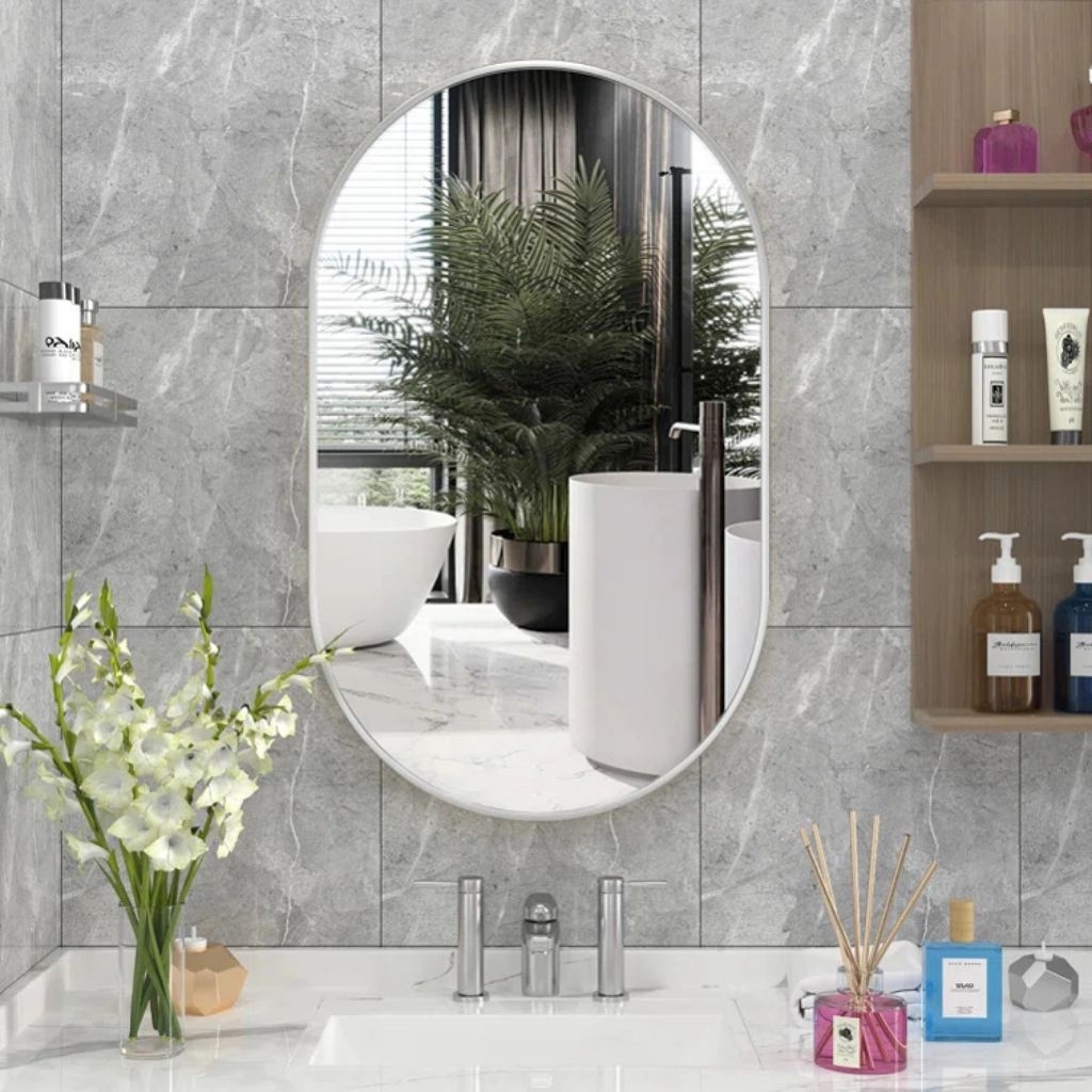 Kaca kamar mandi cermin oval