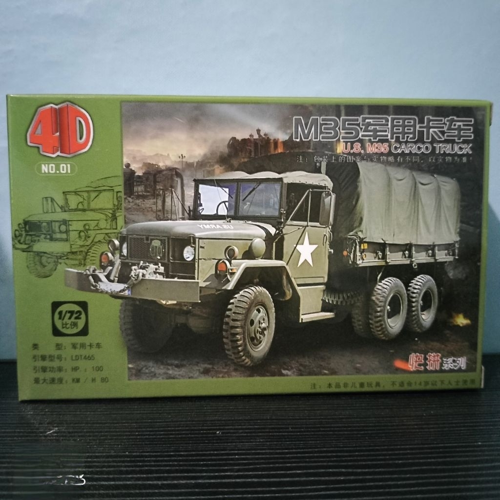 model kit atruck M-35 US Military Truk militer 1/72 4D model