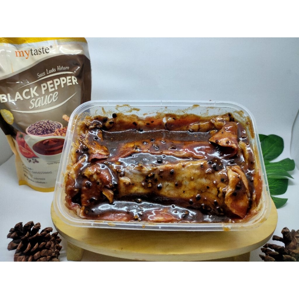 

beef slice premium marinasi saus BLACK PEPPER 500gr/beef slice marinasi/marinasi black pepper