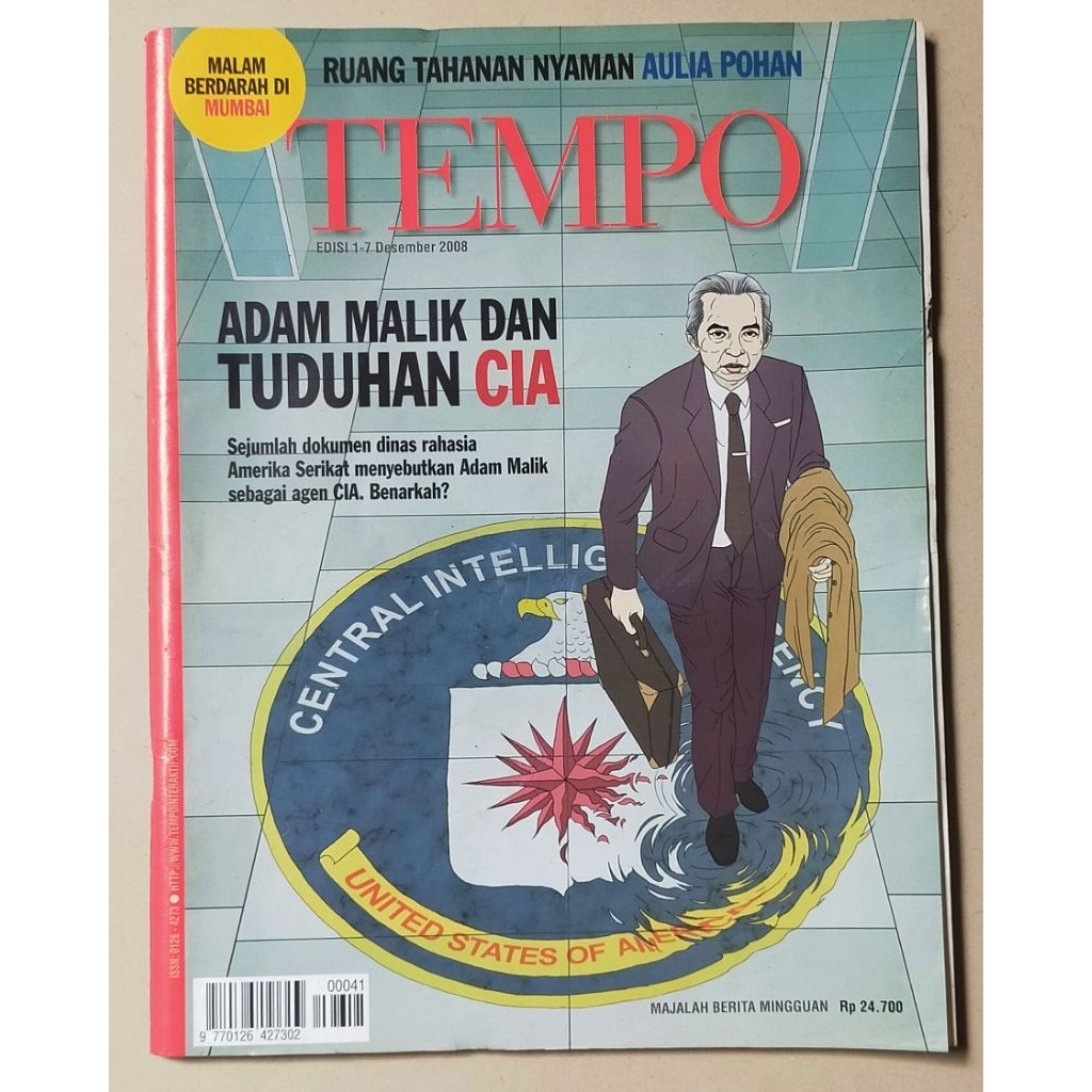 Majalah Tempo 1 Desember 2008 : Adam Malik dan Tuduhan CIA