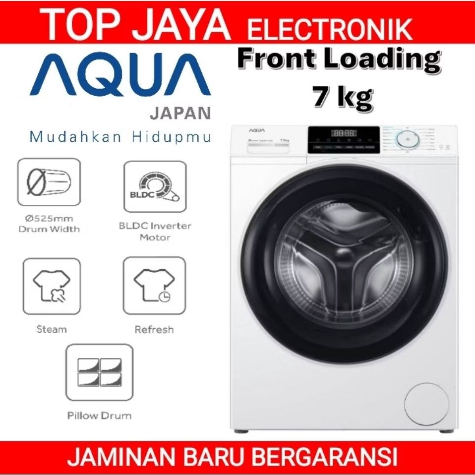 MESIN CUCI FRONT LOADING AQUA 7KG FQW-720BF/MESIN CUCI AQUA 7KG FRONT LOADING NEW SERIES