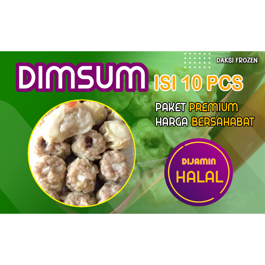 

DIMSUM DAKSI FROZEN MIX ISI 10 PCS HALAL