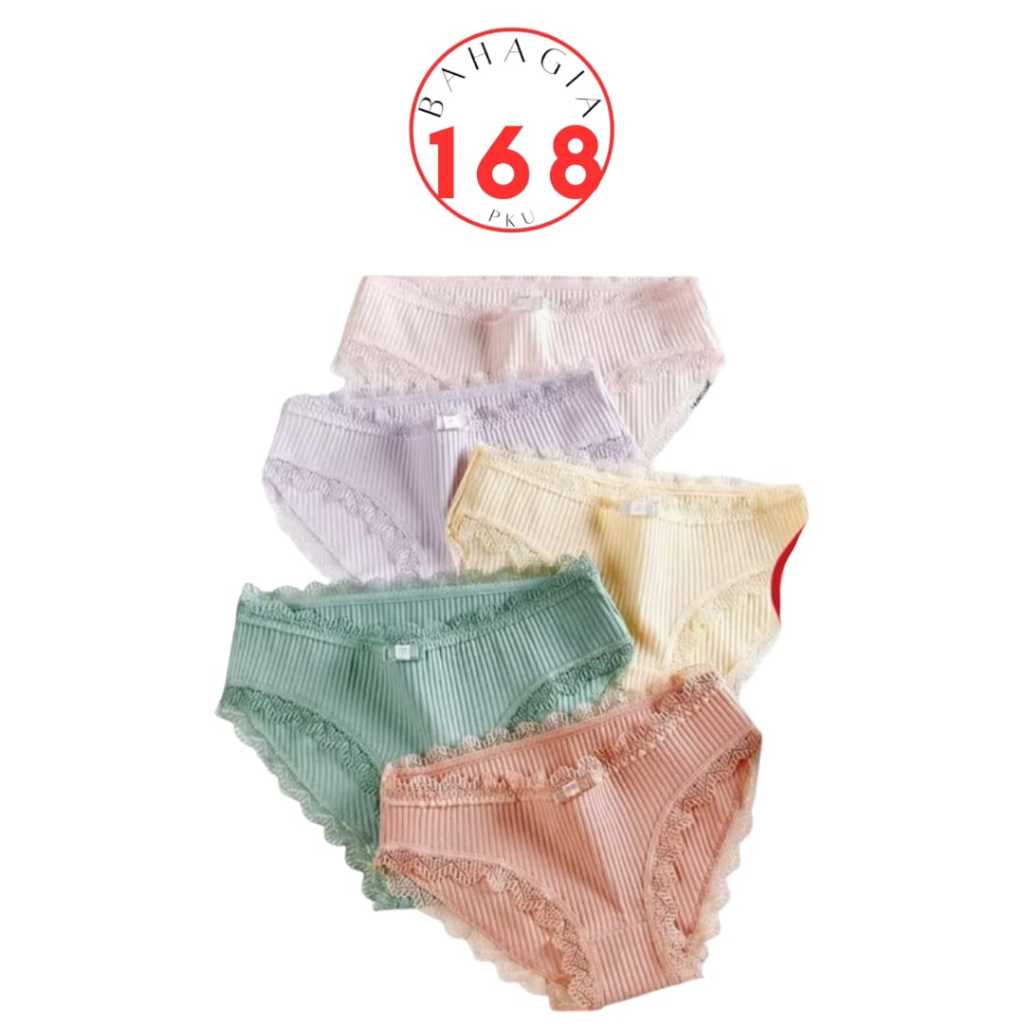 (TG016) CD Celana Dalam Renda Import Fashion Korea Underwear Wanita Sexy Aksen Renda