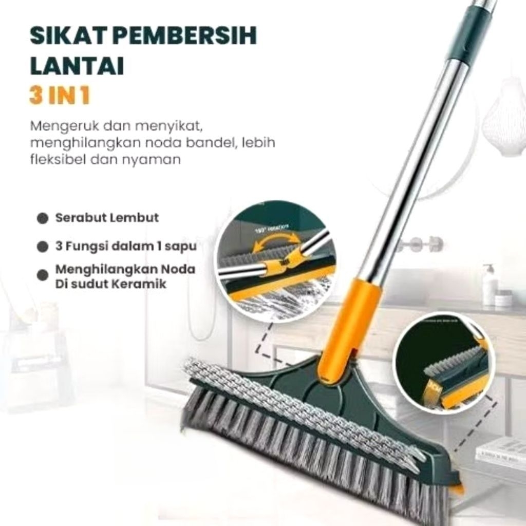 sikat lantai toilet 2IN1/ 3IN1 sikat toilet ganggang panjang sikat serbaguna
