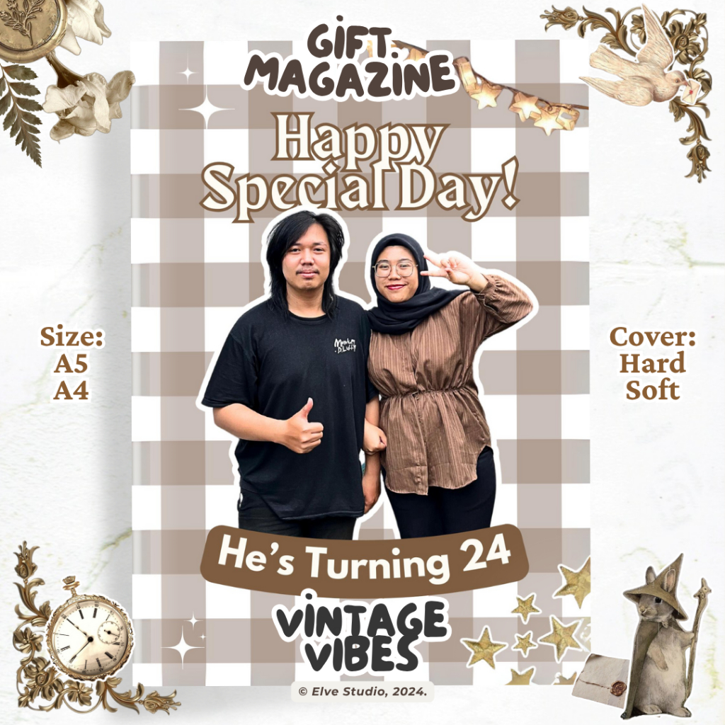 

Elve Gift Majalah Custom Tema Vintage Kado Unik Hampers
