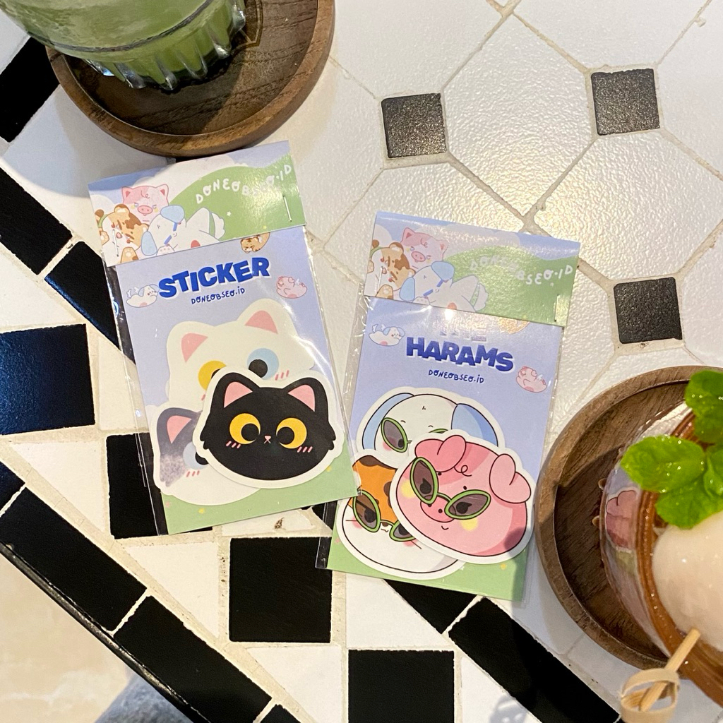 

CAT FACE STICKER PACK Die Cut Waterproof