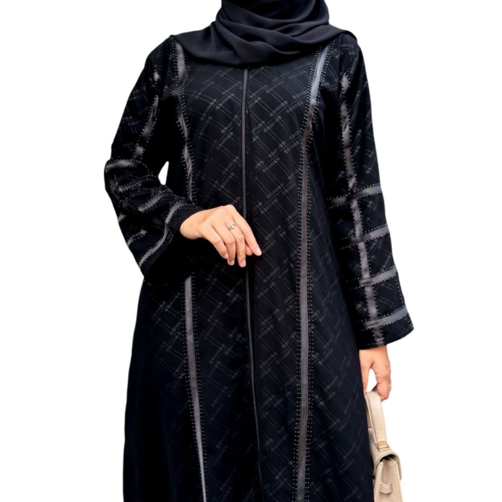 ALKHATIB COLLECTION Abaya Wanda jetblack EMBOS S M L XL XXL gamis wanita muslim