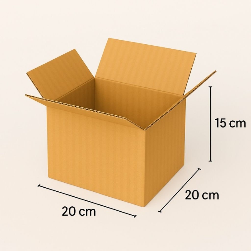 

Kardus packing ukuran 20 x 20 x 15cm polos luar dalam