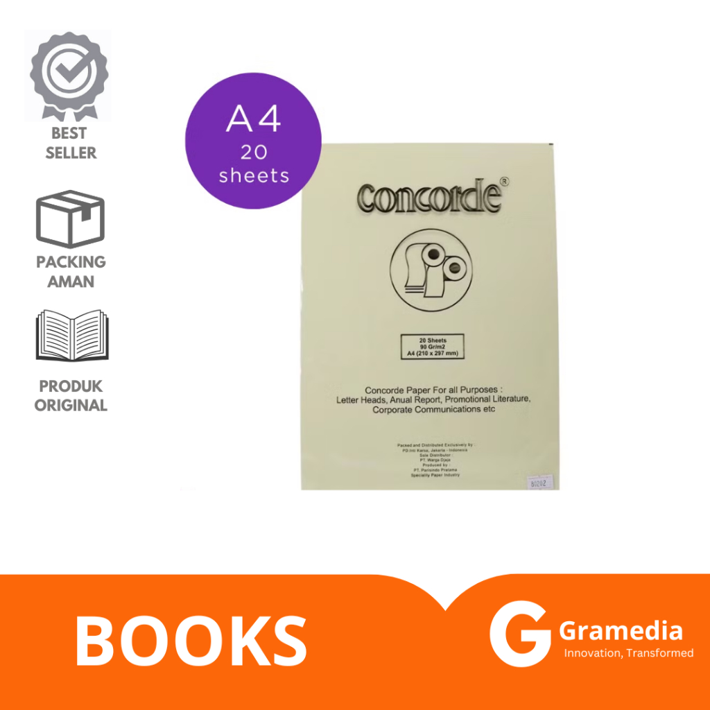 

Gramedia Lampung - Paper Concorde PK-CC A4 90GSM Light Yellow