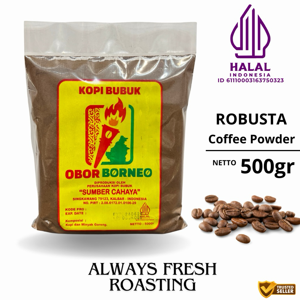 

Best Seller kopi bubuk robusta 500gr / obor borneo