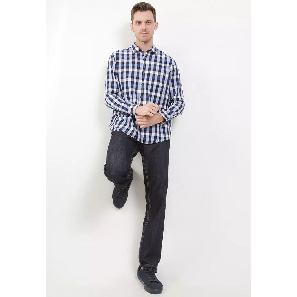 LOIS Original Kemeja Pria Bahan Katun Regular KLL392