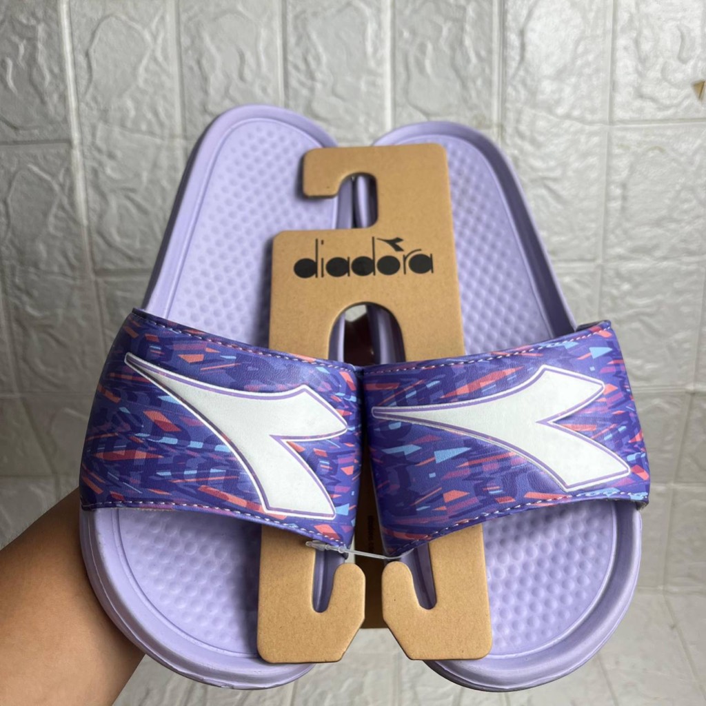 SIZE LENGKAP SANDAL WANITA SLIDE DIADORA DIADORA SANDAL SLIDE LOGO HURBY PURPLE WOMEN TERLARIS COD
