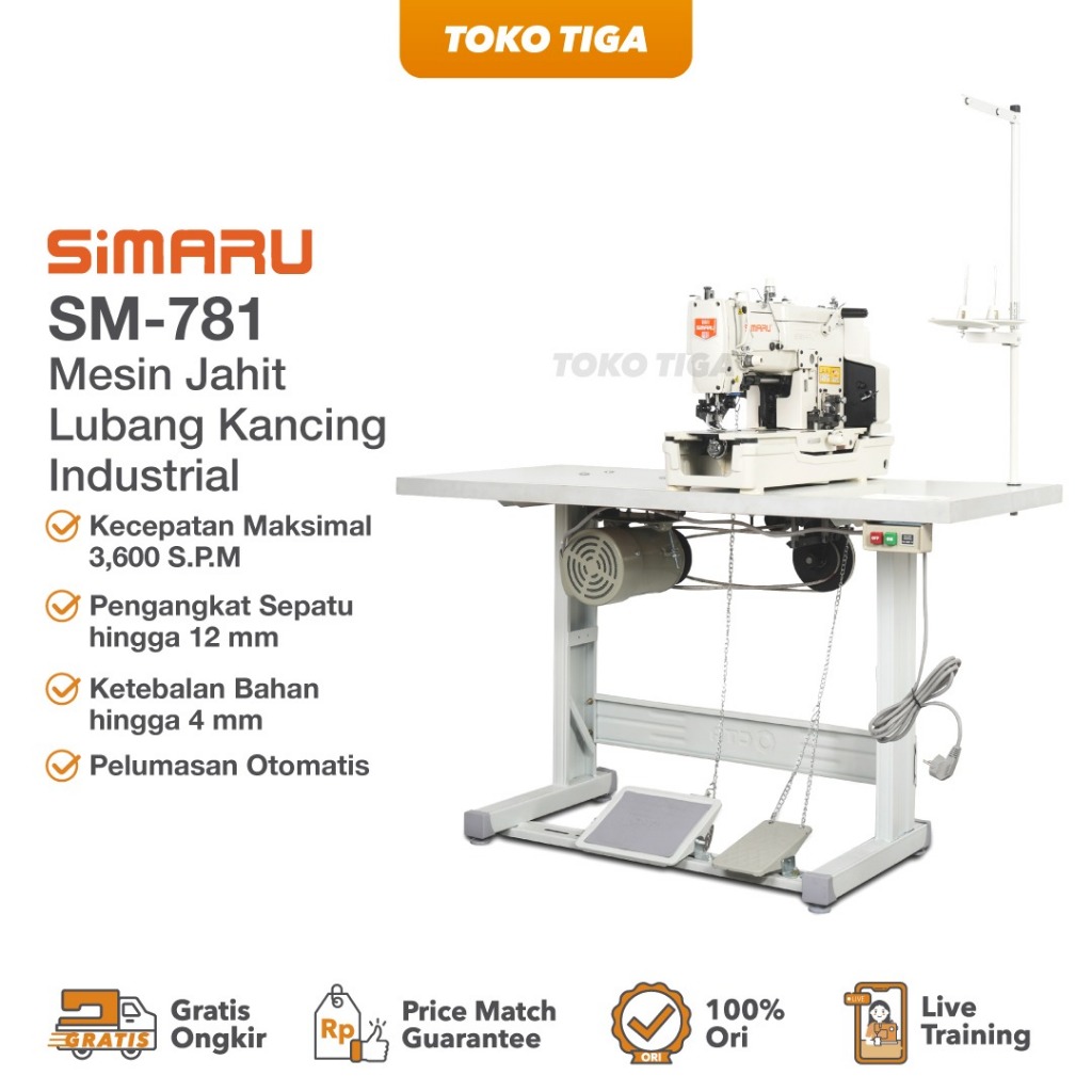 Mesin Lubang Kancing SIMARU / Buttonhole Industrial Garmen - SIMARU (SM-781)