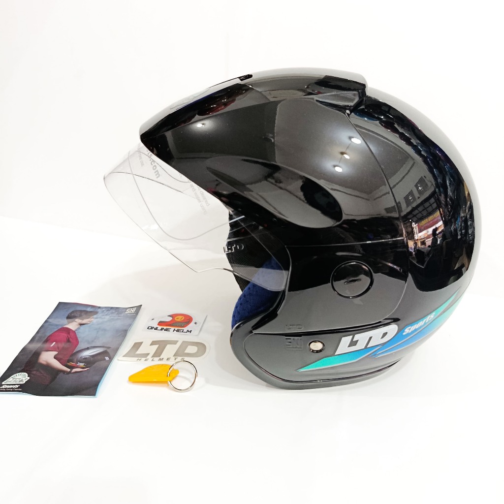 HELM LTD SPORTS 100% ORIGINAL warna hitam kilat