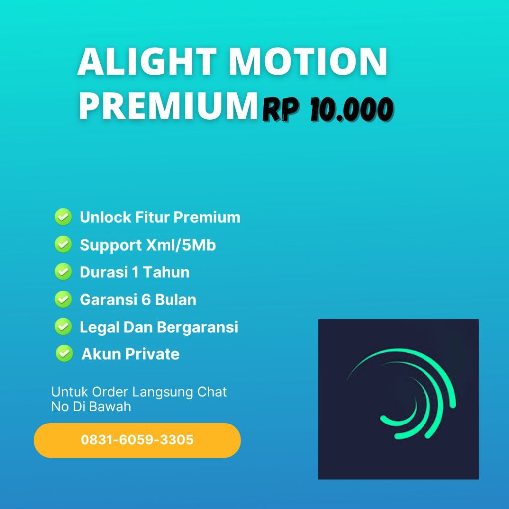 Akun Alight Motion Premium 1 Tahun Privat
