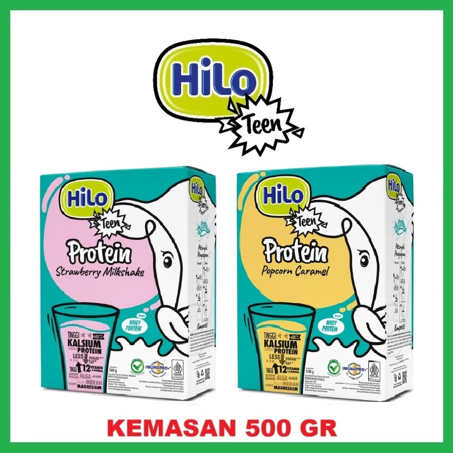 

Hilo Teen Protein Susu Kalsium & Protein Rasa Strawberry Milkshake / Popcorn Caramel 500 Gr