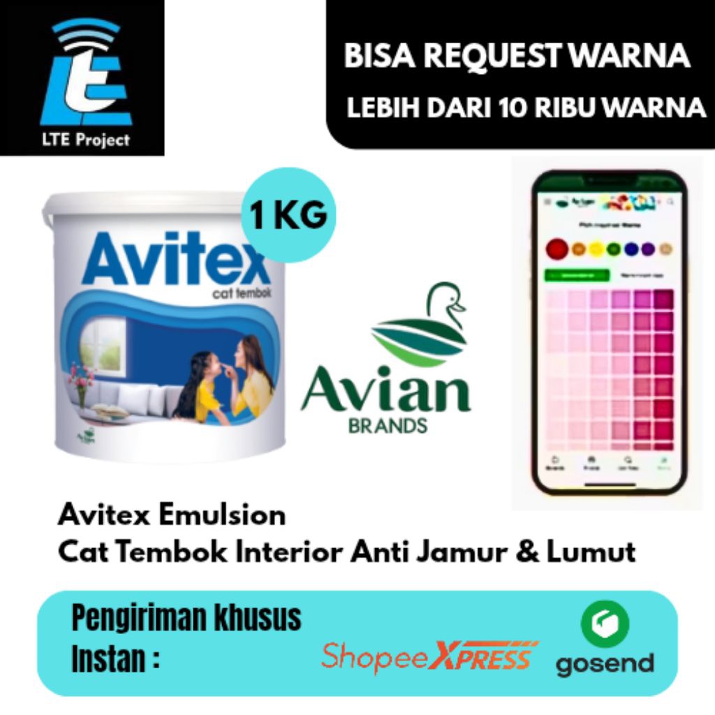Avitex Emulsion Cat Tembok Interior Anti Jamur & Lumut - 1 KG