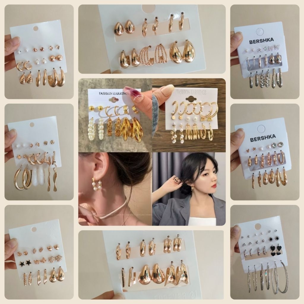 MINISO BALI | Set Anting Wanita Korea / Anting Import / Anting Pesta / Anting Wanita Kekinian