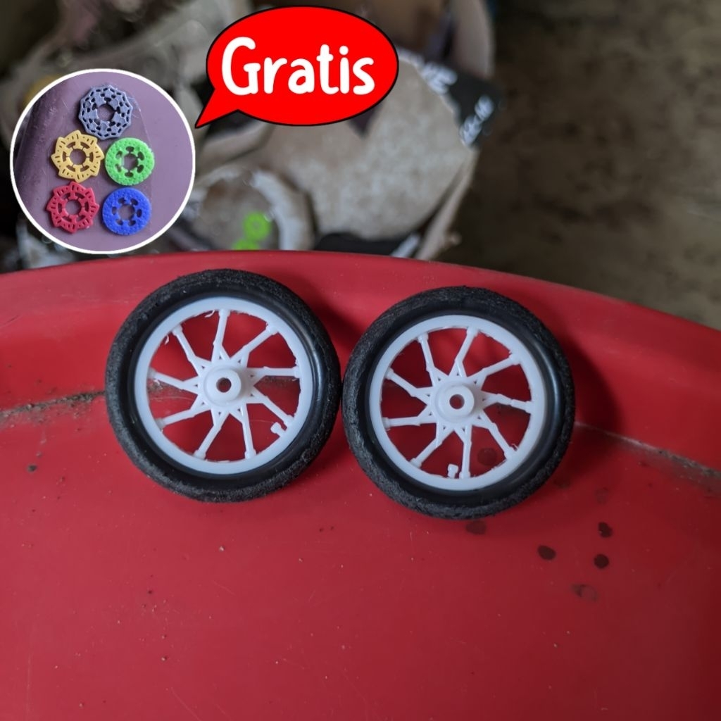 Miniatur motor Ban cacing 2pcs GRATIS CAKRAM buat Drag herex surex kerenn TERMURAH