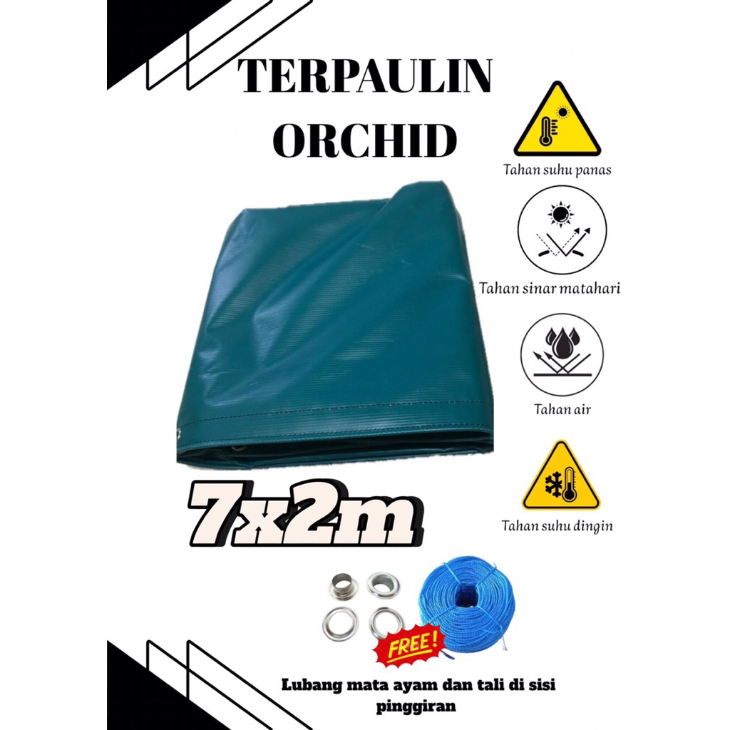 terpal korea, terpal orchid terpaulin ukuran 7x2m proses jahit