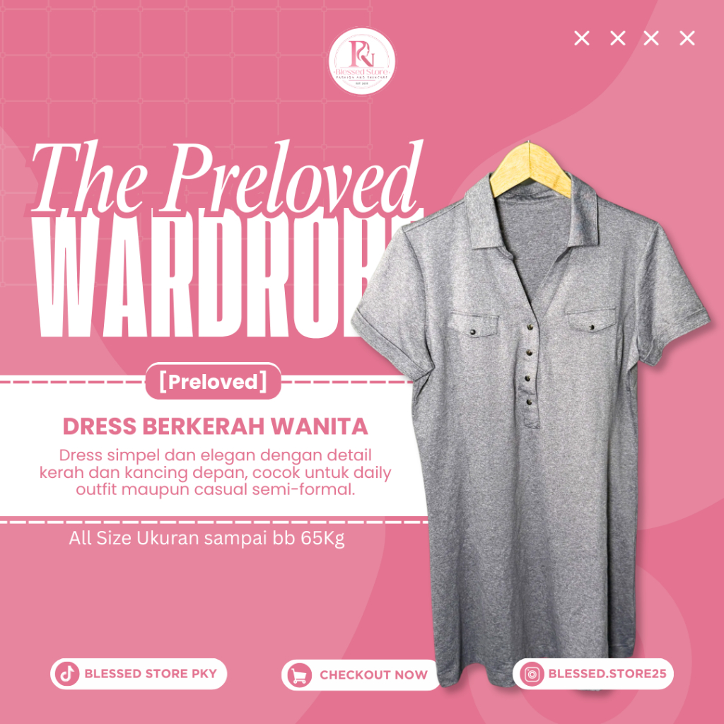 PRELOVED - Dress Berkerah Wanita