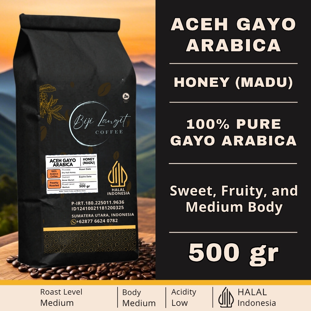 

500-gram-Biji-Kopi-Aceh-Gayo-Arabica-Honey-Madu-100%-Pure-Arabica-Coffee-Bean