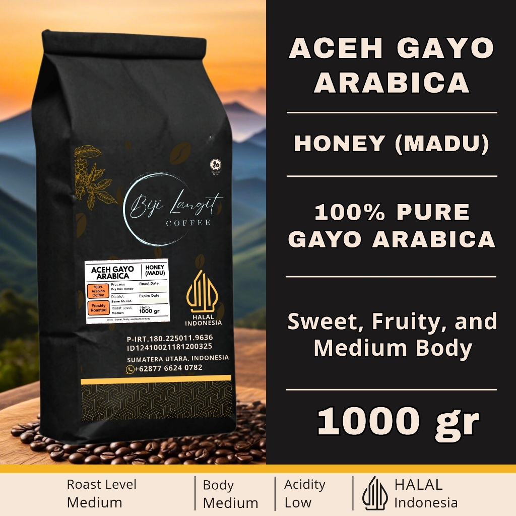 

1000-gram-Biji-Kopi-Aceh-Gayo-Arabica-Honey-Madu-100%-Pure-Arabica-Coffee-Bean