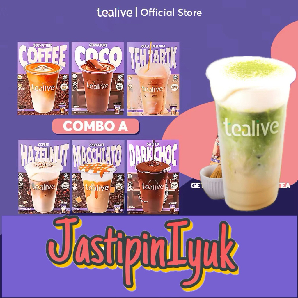 

[PRE ORDER READY 16 Juli 2025] Tea live Milk Tea | Macchiato | Dark Choc | Matcha | Hazelnut Chocolate 3-in-1