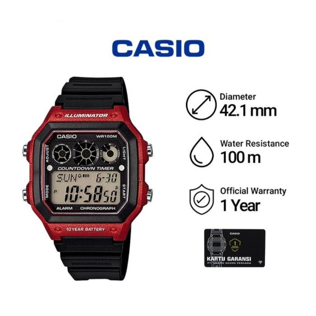 Jam Tangan apria Casio AE-1300WH-4AVDF / AE-1300WH-4A Original