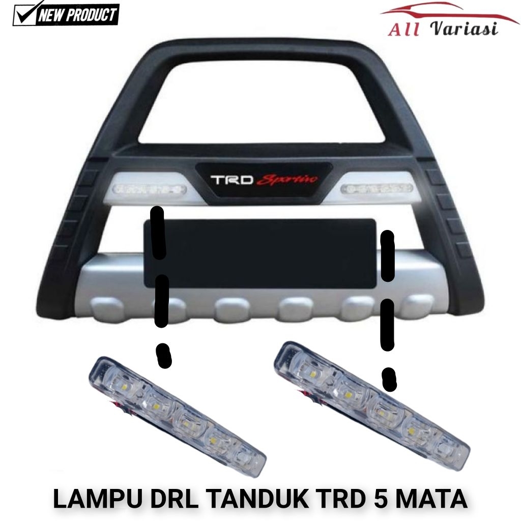 Lampu LED DRL 5 Mata / LED DRL Daytime 5 Titik Warna Putih / Lampu LED Tanduk Trd