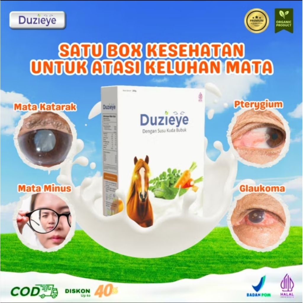 

Duzi Eye - Susu Kuda Lombok Nutrisi Kesehatan Mata Bubuk 200 Gram