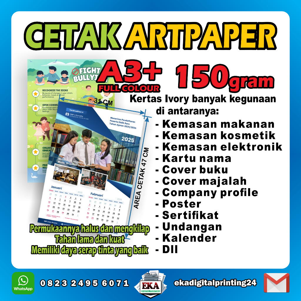 

CETAK ARTPAPER A3+ 150 GRAM