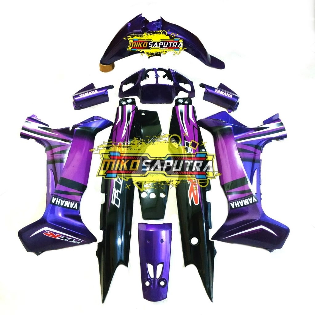 cover body fullset Yamaha FizrF1ZrFIZRhalussetWarna/hitam,ungu