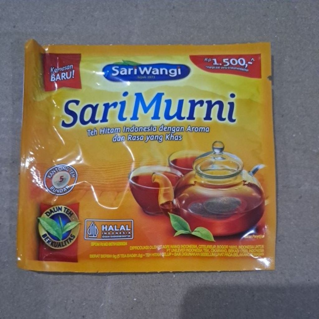 

teh sari wangi sari murni sachet 1bks isi 5pcs
