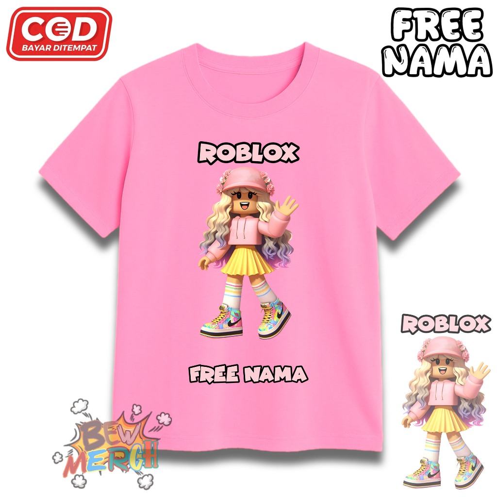 Kaos Anak ROBLOX - T shit anak ROBLOX LUCU - Kaos Anak Lucu Free Nama
