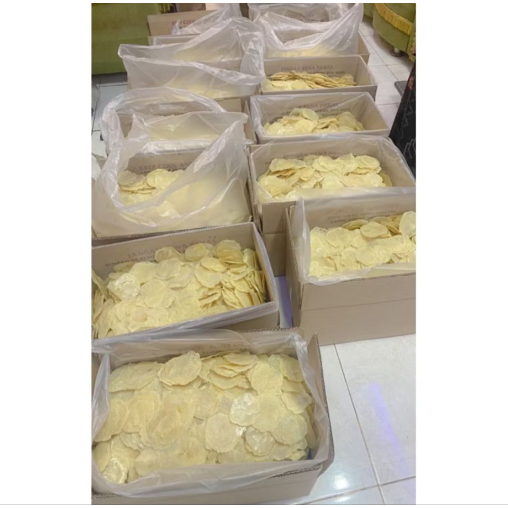 

(PROMO 5KG) Paket Usaha Emping Melinjo Super Tipis Super Kering Mentah Siap Goreng