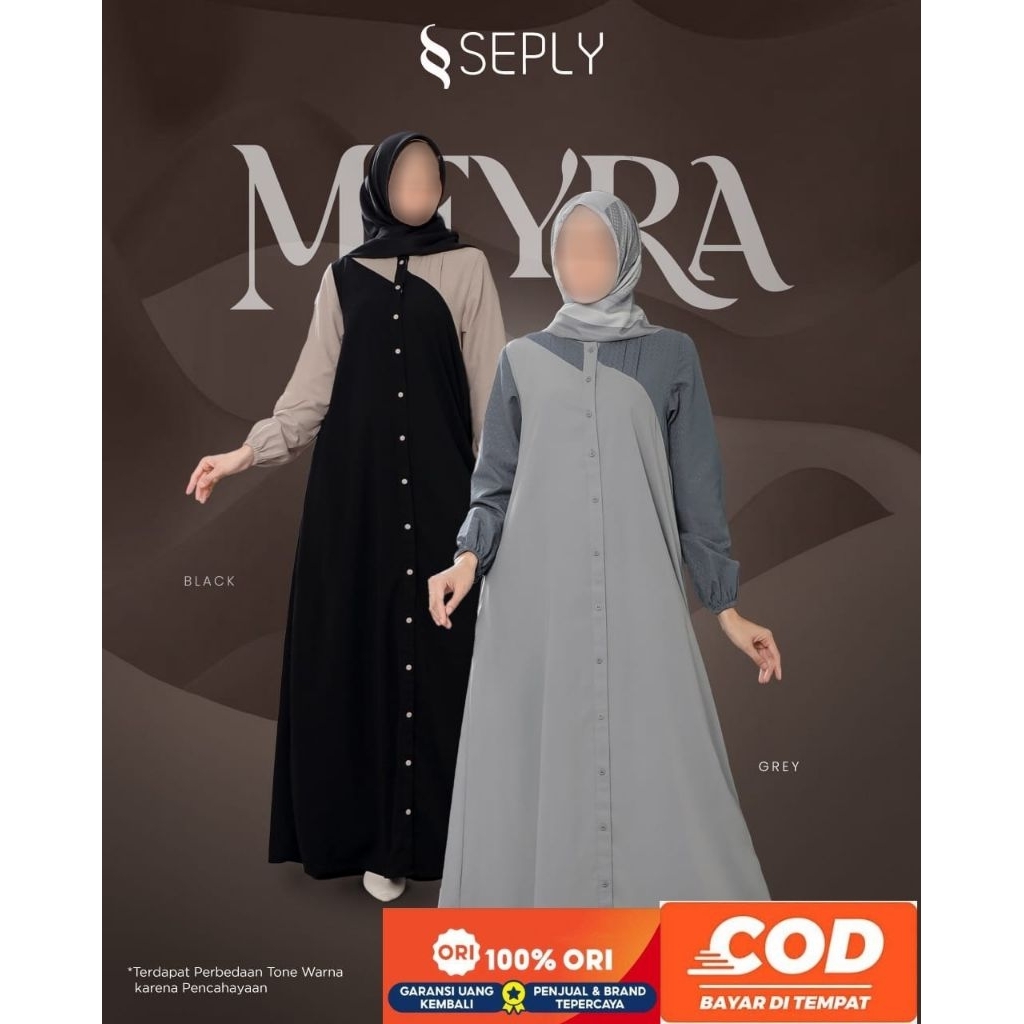 Gamis Seply Meyra 386 Black ,Grey/Gamis Seply Terbaru/Original