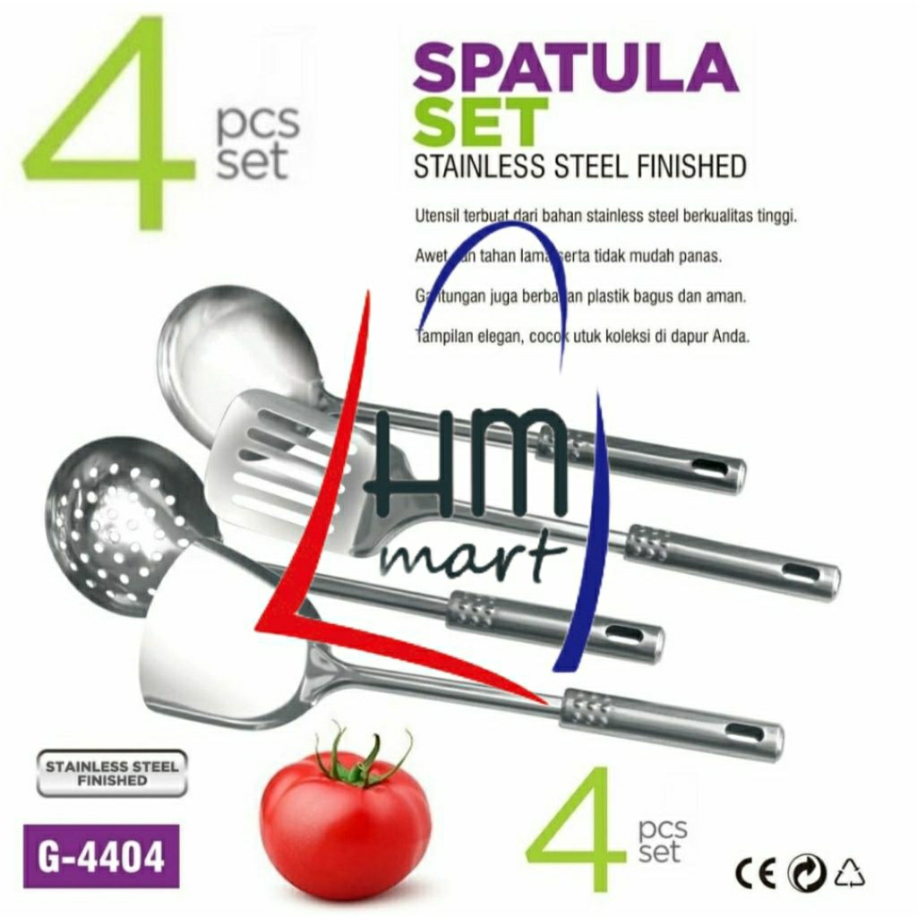 Spatula Set Stainless Steel - 4 Pcs Sutil Set