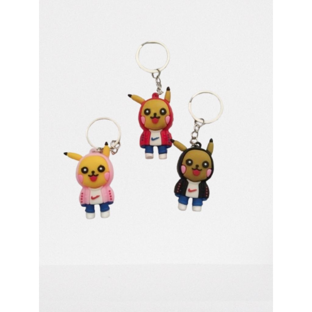 Gantungan kunci pikachu Berjaket/Gantungan tas/Souvenir/Kado(perpcs