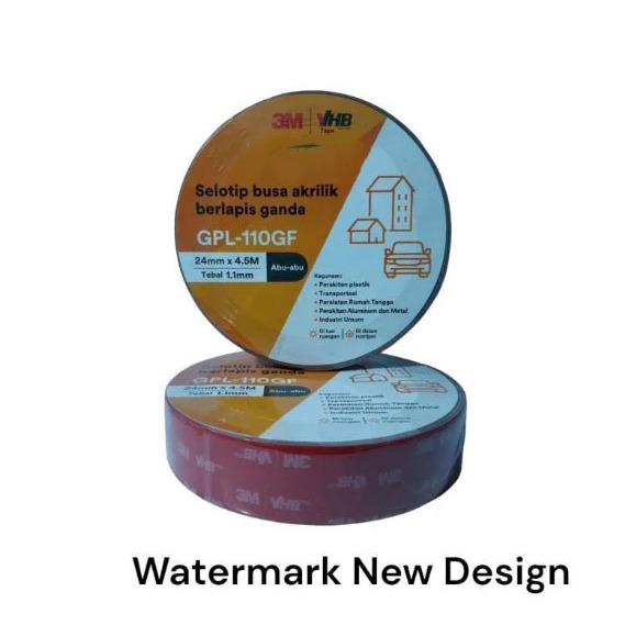 

ORI ! Double tape 3M VHB 24mm x 4,5 meter - Lem 3M - Double tape Otomotif - 12mm x 4,5