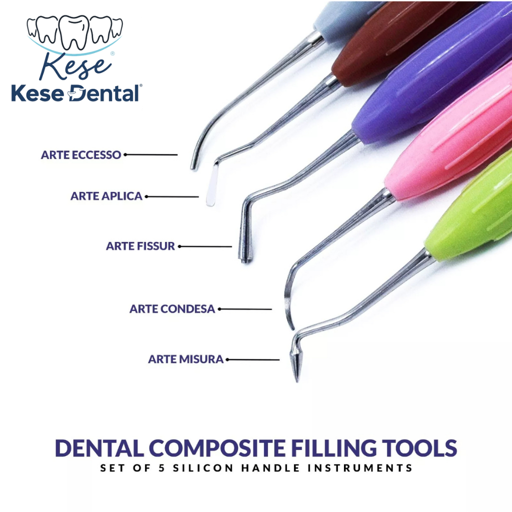5PCS/Set Alat Restorasi Komposit   Spatula Silikon untuk Pengisian Resin Estetik Dental Composite Re