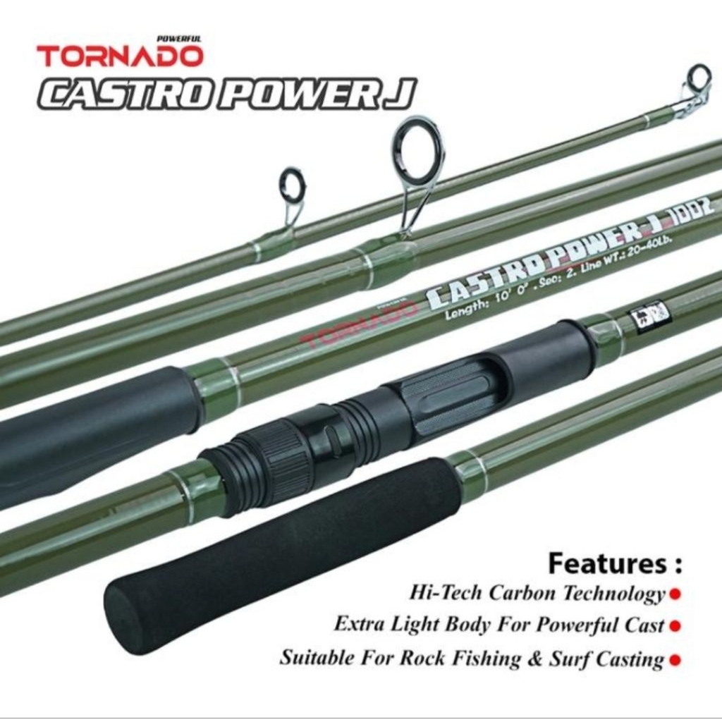 Joran Tornado Castro Power J - Joran Spinning Hi-Technology Joran Pancing Spinning Rock Fishing Cast