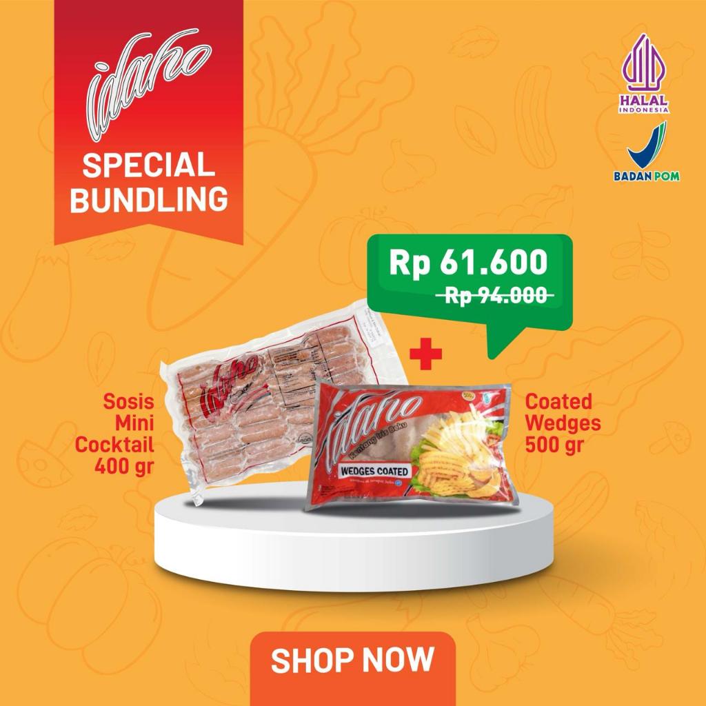 

Idaho Sosis Mini Cocktail 400gr + Idaho Coated Wedges 500gr