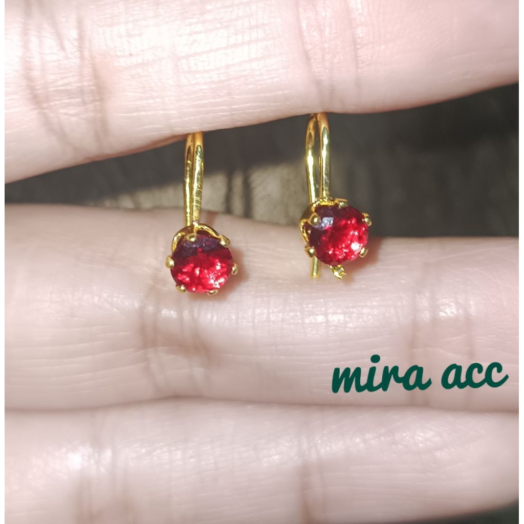 anting cantolan permata merah