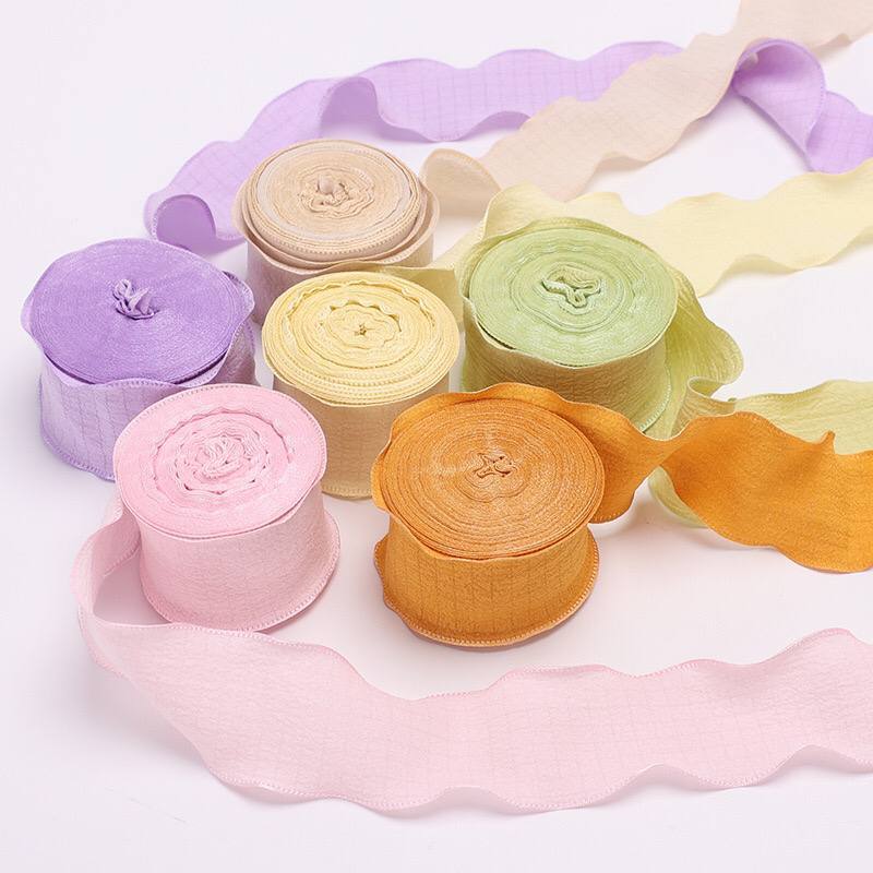 

1Roll 9M Pita Bucket Bunga/ Pita Cake / Korea Ribbon Wave/ Flower Bouquet Ribbon roll/ Pita Bucket