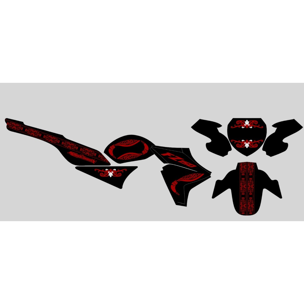 Decal Stiker New Vixion Lightning merah hitam Dekal Variasi Sticker Striping Custom Full Body NVL
