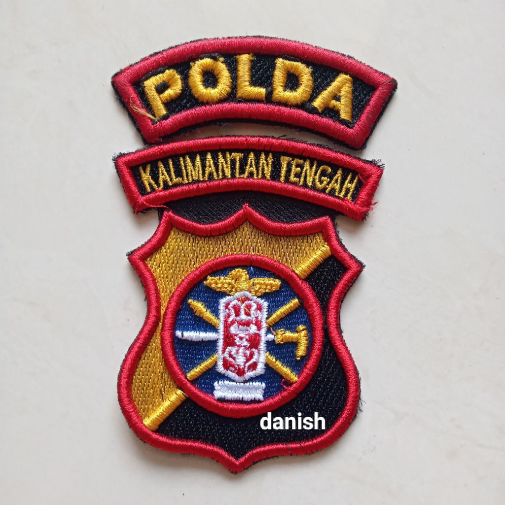 BET BORDIR LOGO LAMBANG POLDA KALIMANTAN TENGAH TIMBUL,POLDA KALTENG TIMBUL