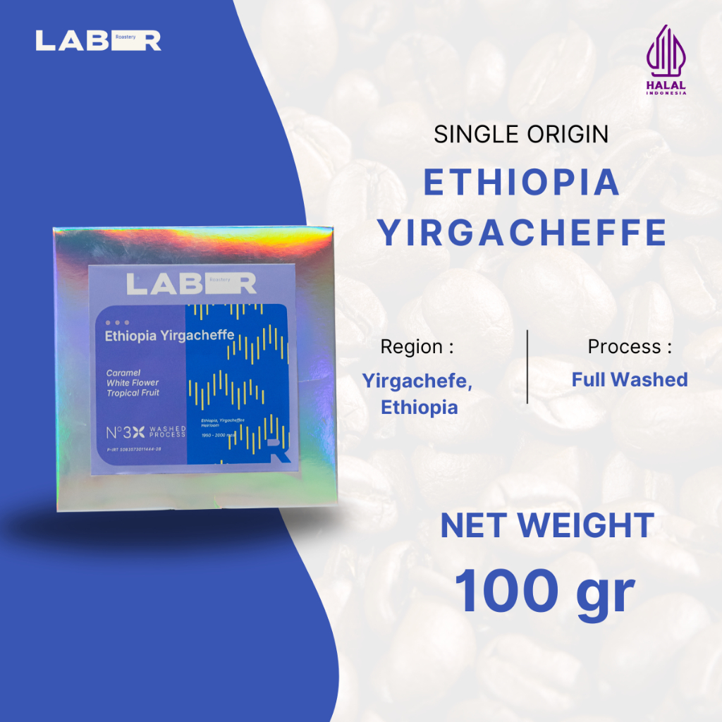 

LABR Ethiopia Yirgacheffe Single Origin (Filter Roast Coffee) 100 Gr